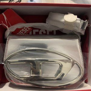 Diesel 1DR Silver Metallic Handbag